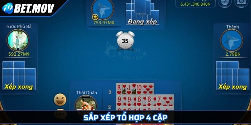 Sắp xếp tổ hợp 4 cặp
