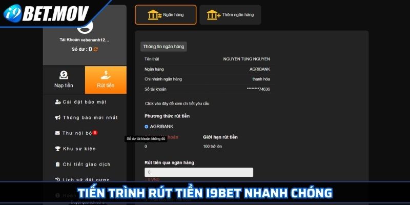Rút Tiền I9BET Theo Hướng Dẫn Chi Tiết Cho Thành Viên 4 Tiến trình rút tiền I9BET nhanh chóng