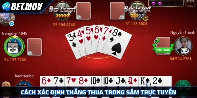 Cách xác định thắng thua trong Sâm trực tuyến